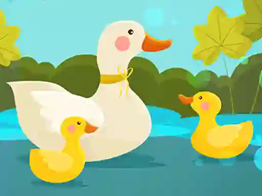 Mchezo Mother Duck and Ducklings Jigsaw online