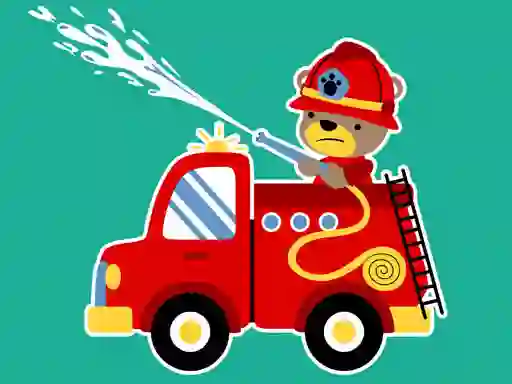 Mchezo Animal Firetrucks Match 3 online