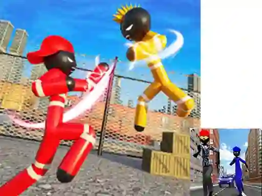 Mchezo Stickman Police vs Gangsters Street Fight online