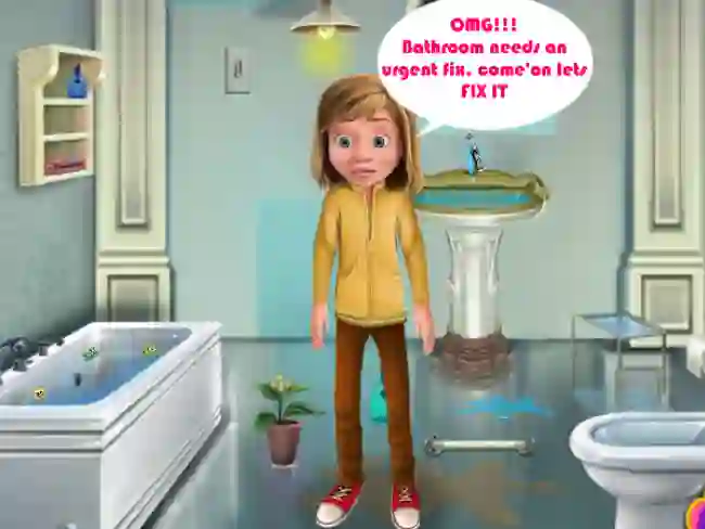 Mchezo Riley Bathroom Cleaning online