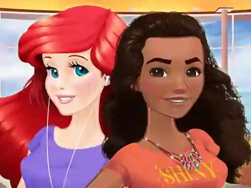 Mchezo Ariel and Moana Princess on Vacation online