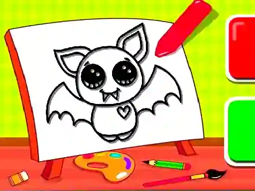 Mchezo Easy Kids Coloring Bat online