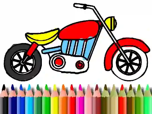 Mchezo Back To School: Motorbike Coloring online