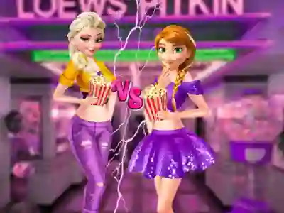 Mchezo Ellie and Annie Movie Night online