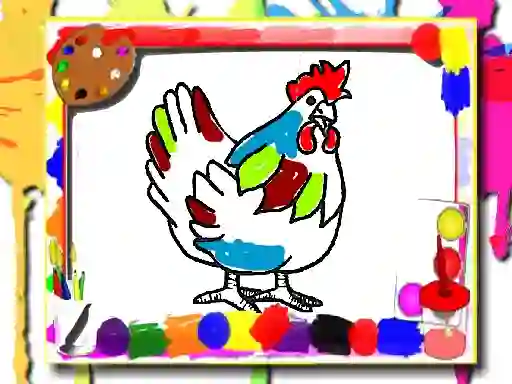 Mchezo Chicken Coloring Book online