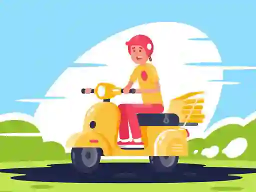Mchezo City Scooter Rides Jigsaw online