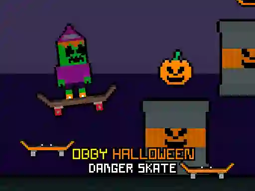 Mchezo Obby Halloween Danger Skate online