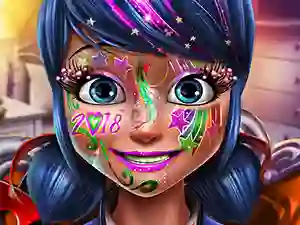 Mchezo Dotted girl new year makeup online
