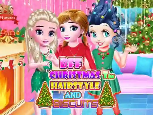 Mchezo BFF Christmas Tree Hairstyle and Biscuits online