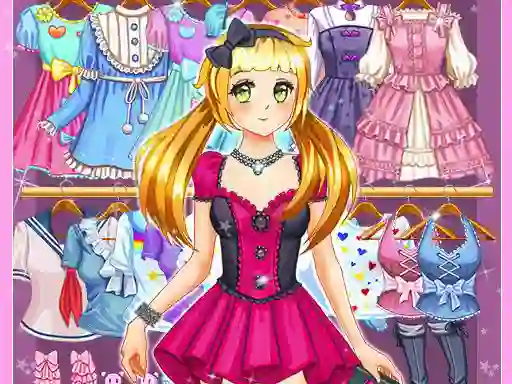 Mchezo Anime Kawaii Dress Up online