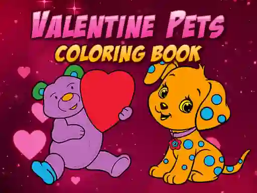 Mchezo Valentine Pets Coloring Book online