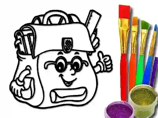 Mchezo Back To School: School Bag Coloring Book online