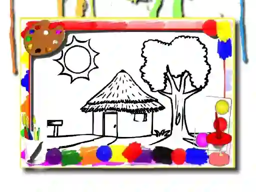 Mchezo Back To School: House Coloring Book online