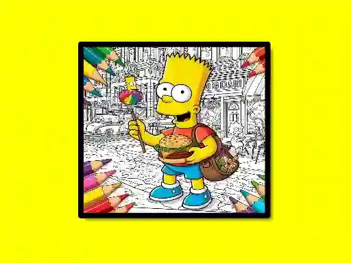 Mchezo Back To School Simpsons Coloring Book online