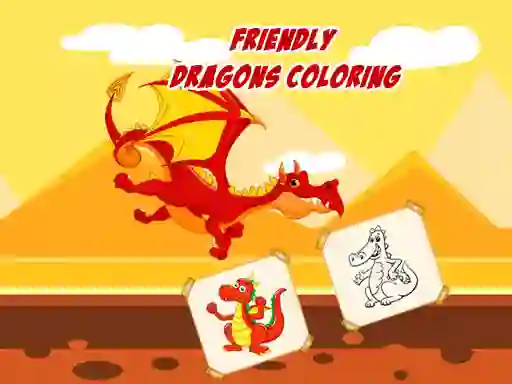 Mchezo Friendly Dragons Coloring online