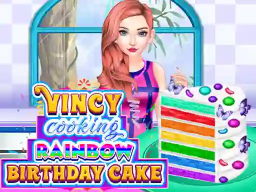Mchezo Vincy Cooking Rainbow Birthday Cake online