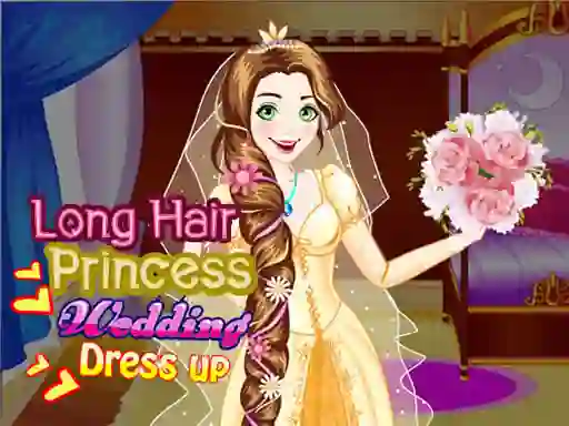 Mchezo Long Hair Princess Wedding Dress up online