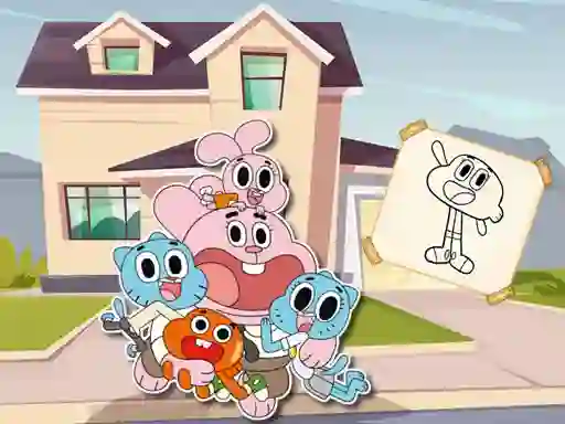 Mchezo World Of Gumball Coloring Game online