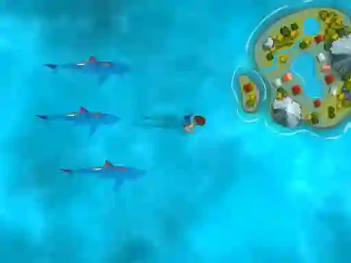 Mchezo Survive the Sharks online