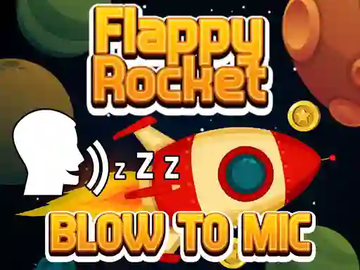 Mchezo Flappy Rocket Playing with Blowing to Mic online