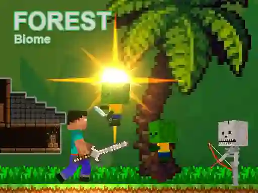 Mchezo Noob vs Zombies - Forest biome online