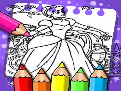 Mchezo Cinderella Color Book online
