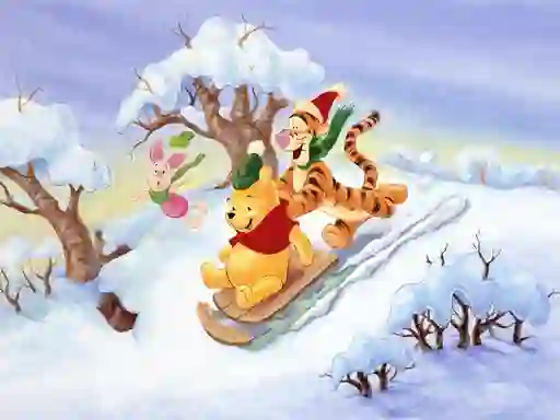 Mchezo Winnie the Pooh Christmas Jigsaw Puzzle 2 online