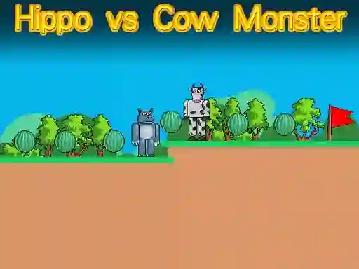 Mchezo Hippo vs Cow Monster online