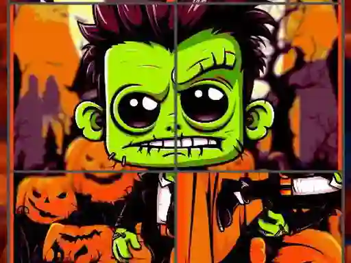 Mchezo Franky & Vampire Halloween Puzzle online