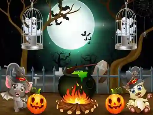Mchezo Halloween Twin Ghosts Rescue online