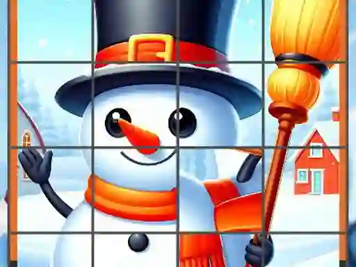 Mchezo Happy Snowman Puzzle online