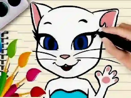 Mchezo Talking Angela Coloring Book online