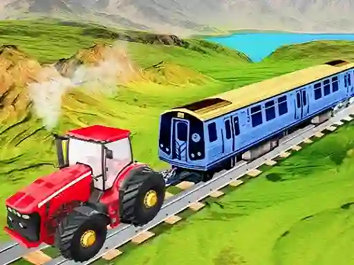 Mchezo Chain Tractor Train Towing Game 3D online