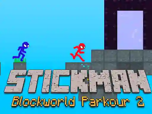 Mchezo Stickman Blockworld Parkour 2 online