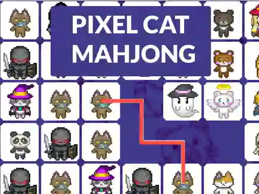 Mchezo Pixel cat mahjong online