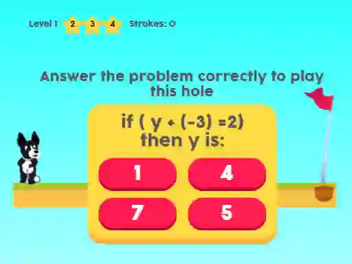 Mchezo MathPup Golf 4 Algebra online