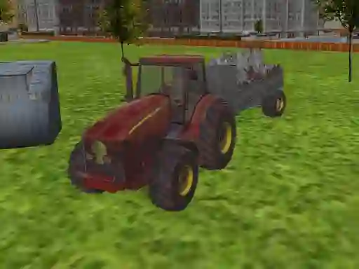 Mchezo 3D city tractor garbage sim online
