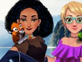 Mchezo Jasmine na Rapunzel kwenye kambi  online