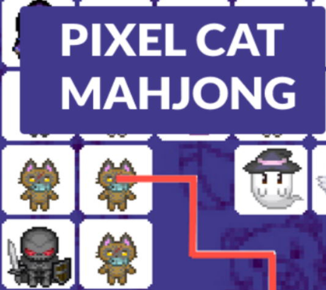 Mchezo Paka ya pikseli mahJong  online