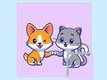 Mchezo Paka na Mbwa Puzzle  online