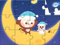 Mchezo Jigsaw Puzzle: Tumbili Na Mwezi  online