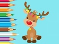 Mchezo Kitabu cha Kuchorea: Reindeer ya Krismasi ya kupendeza  online