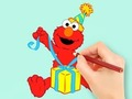 Mchezo Kitabu cha Kuchorea: Zawadi ya Elmo  online