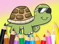 Mchezo Kitabu cha Kuchorea: Turtle ya Miwani ya jua  online