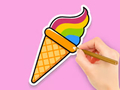 Mchezo Kitabu cha Kuchorea: Ice Cream ya Upinde wa mvua  online