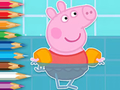 Mchezo Kitabu cha Kuchorea: Kuogelea kwa Peppa  online