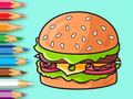 Mchezo Kitabu cha Kuchorea: Hamburger Ladha  online