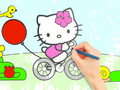 Mchezo Kitabu cha Kuchorea: Hello Kitty Baiskeli  online