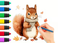 Mchezo Kitabu cha Kuchorea: Squirrel ya Autumn  online