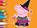 Mchezo Kitabu cha Kuchorea: Peppa Nguruwe Halloween  online